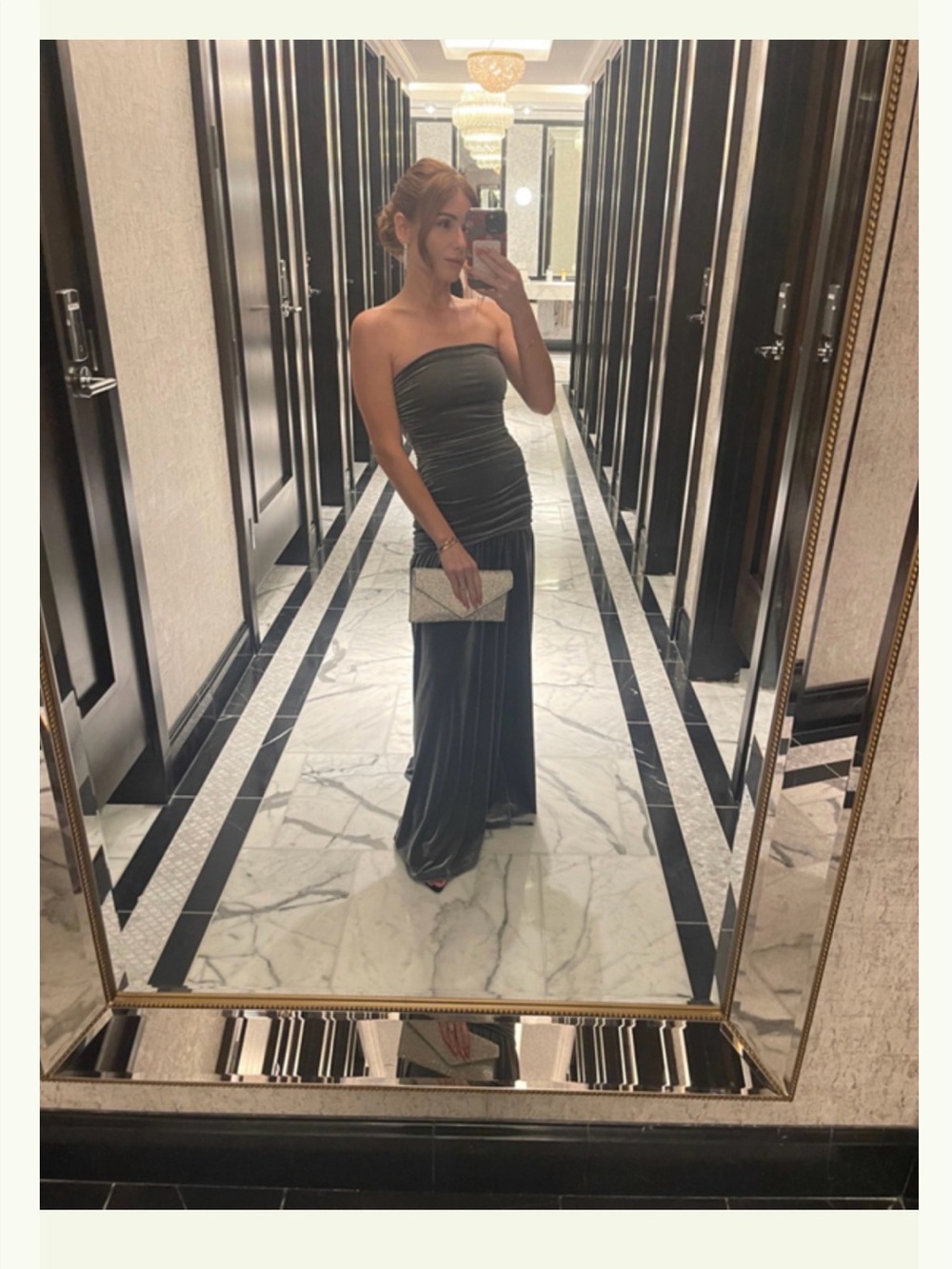 Line & Dot Kiki Strapless Velvet Maxi Dress